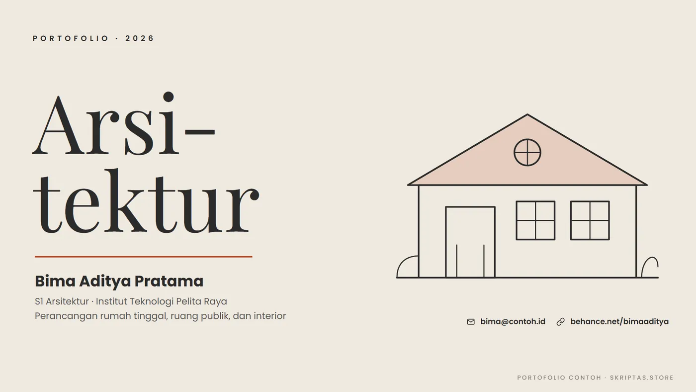 Contoh dokumen portofolio arsitektur, sampul (karya contoh)