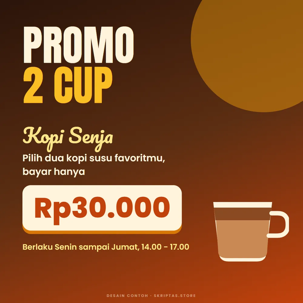 Contoh posting promo untuk feed Instagram (merek fiktif)