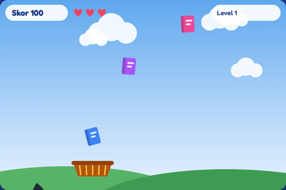 Tangkapan layar game Tangkap Buku
