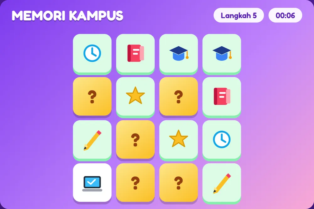 Tangkapan layar game Memori Kampus
