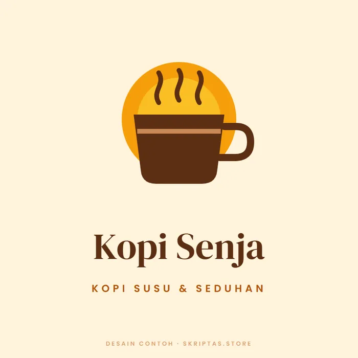 Contoh logo untuk kedai kopi (nama usaha fiktif)