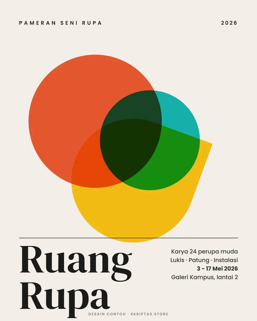 Contoh poster pameran seni rupa, karya contoh dengan data fiktif