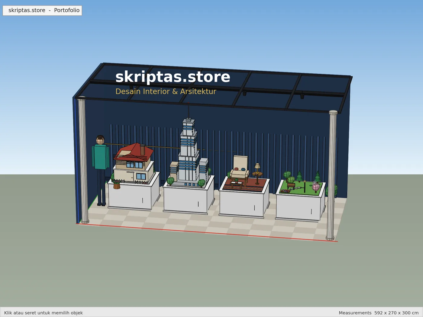 Render 3D SketchUp: Perspektif Depan, karya skriptas.store