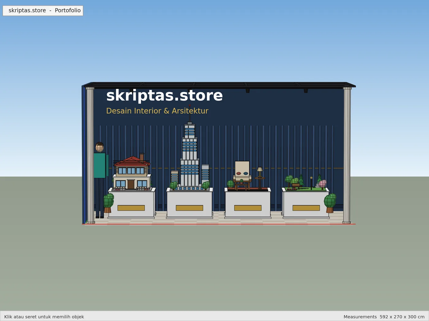Render 3D SketchUp: Tampak Depan, karya skriptas.store