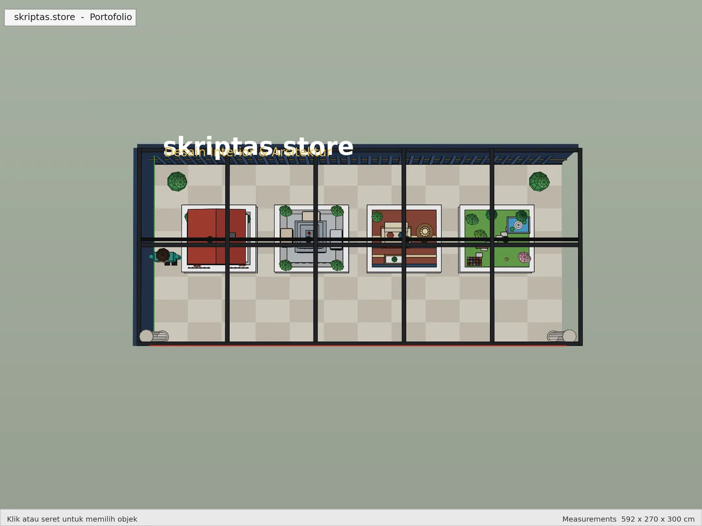 Render 3D SketchUp: Tampak Atas, karya skriptas.store