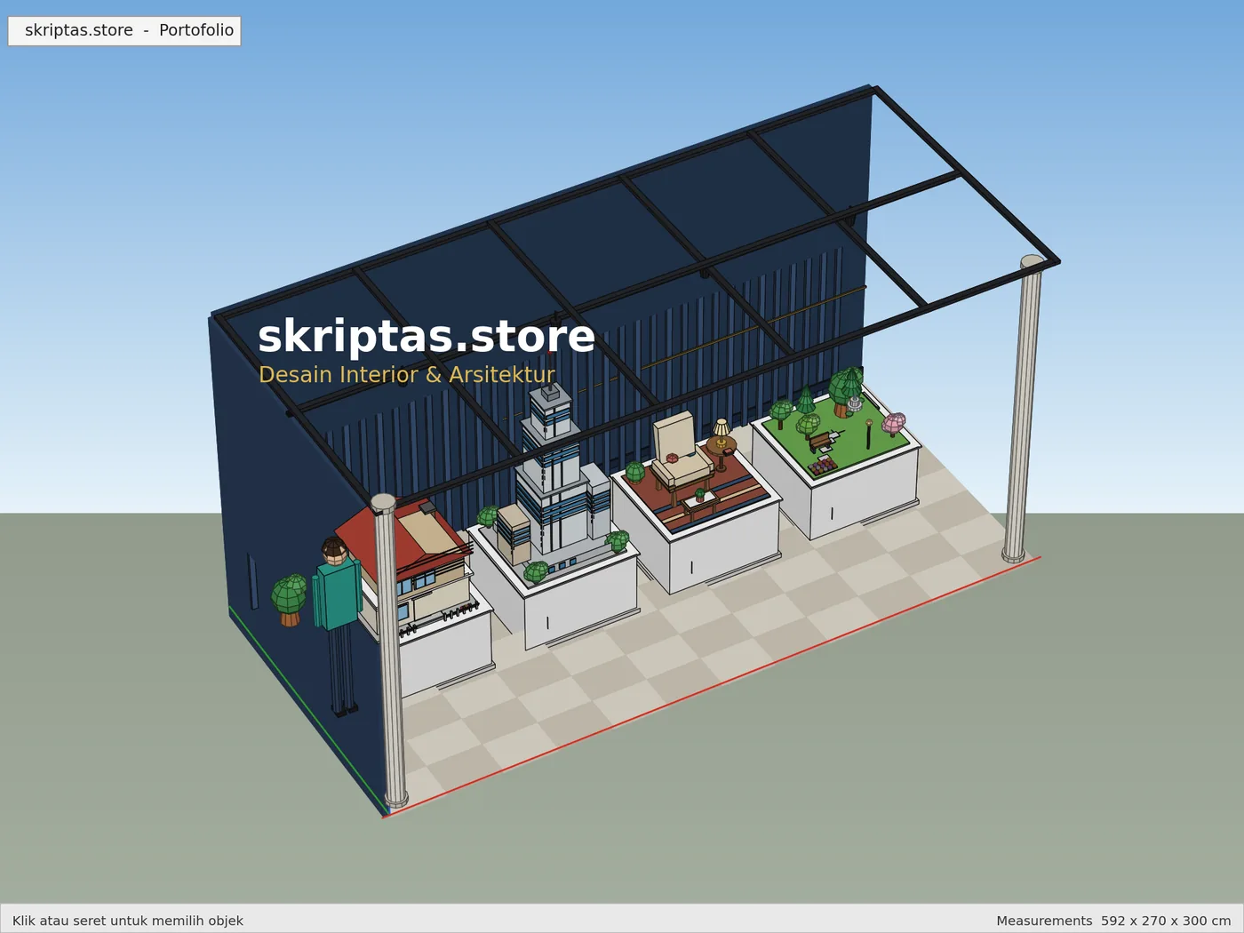Render 3D SketchUp: Aerial Kiri, karya skriptas.store