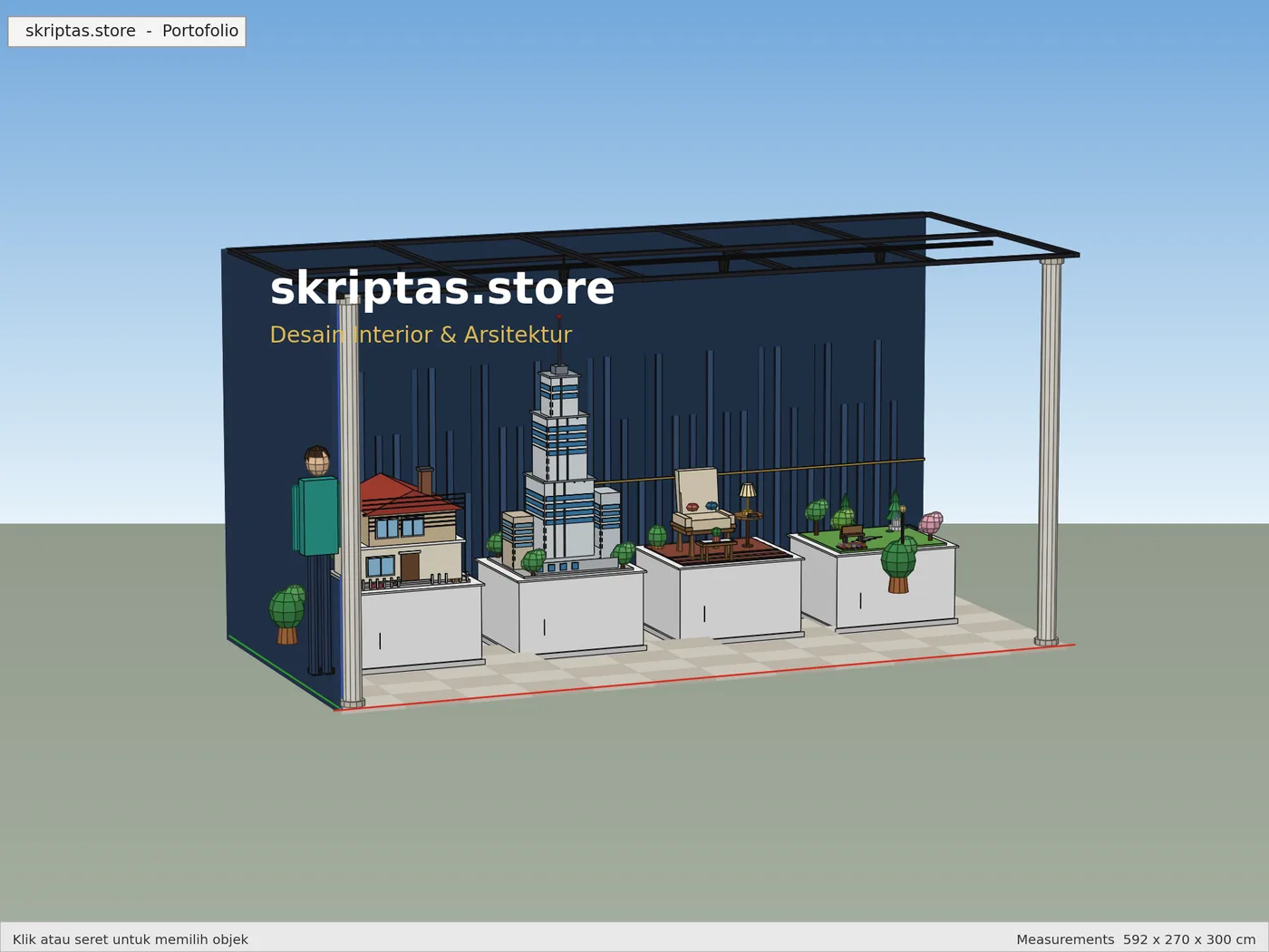 Render 3D SketchUp: Sudut Rendah Kiri, karya skriptas.store