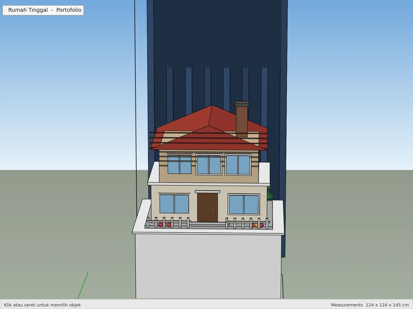 Render 3D SketchUp: Rumah Tinggal Depan, karya skriptas.store