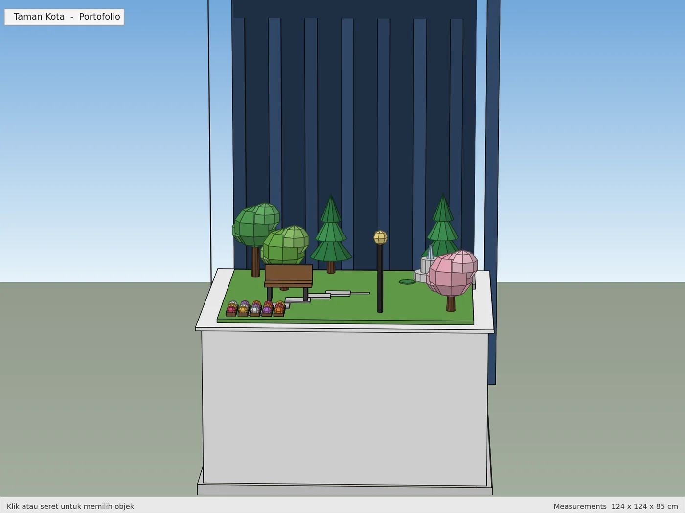 Render 3D SketchUp: Taman Kota Depan, karya skriptas.store