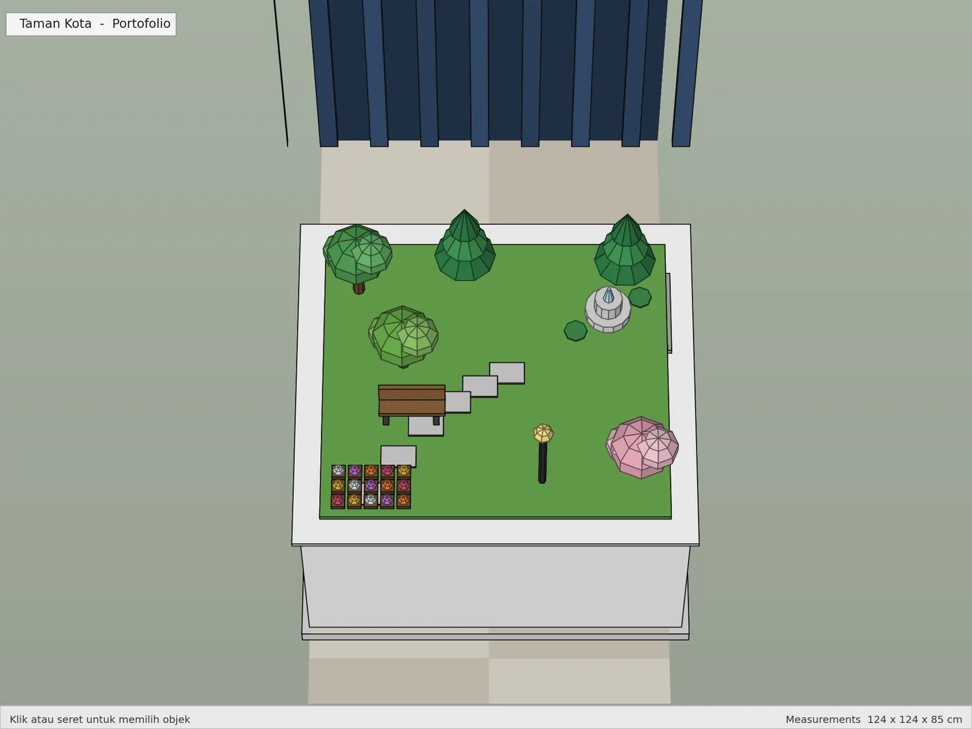 Render 3D SketchUp: Taman Kota Atas, karya skriptas.store