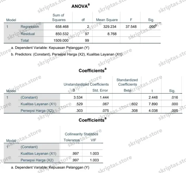 Contoh hasil pengerjaan SPSS di portofolio Skriptas