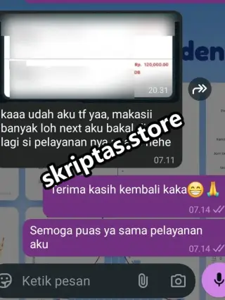Bukti testimoni pelanggan Skriptas 30